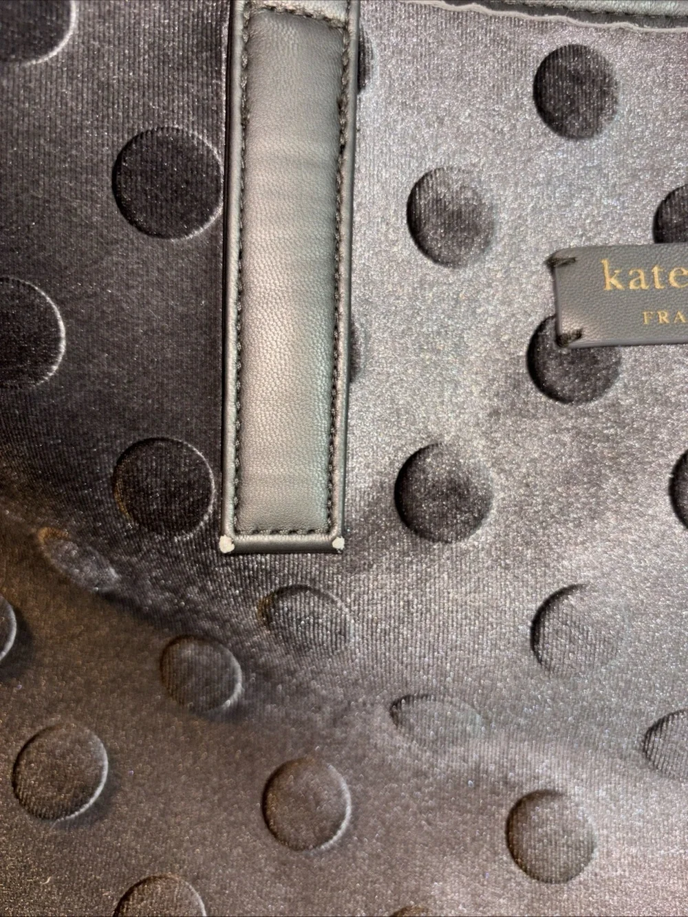 kate spade Metallic Gray Polka Dot Tote